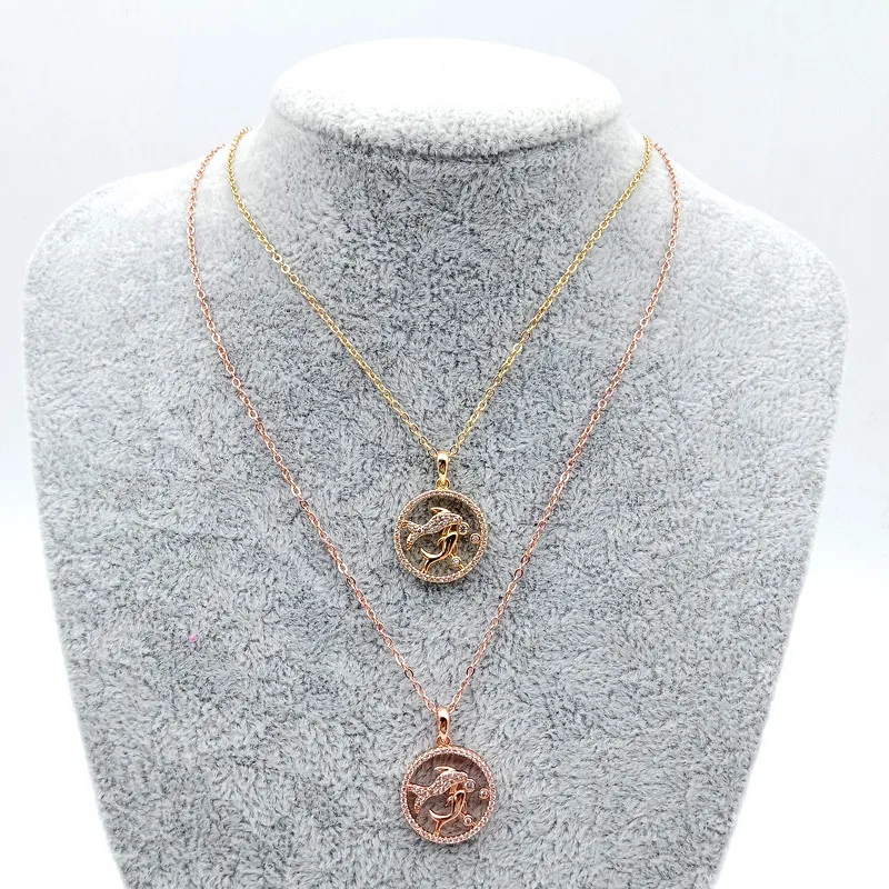 

12 Horoscope Necklace Men's Women's Zodiac Sign Pendant Aries Leo Wholesale Dropshipping 12 Constellations Fashion Jewelry