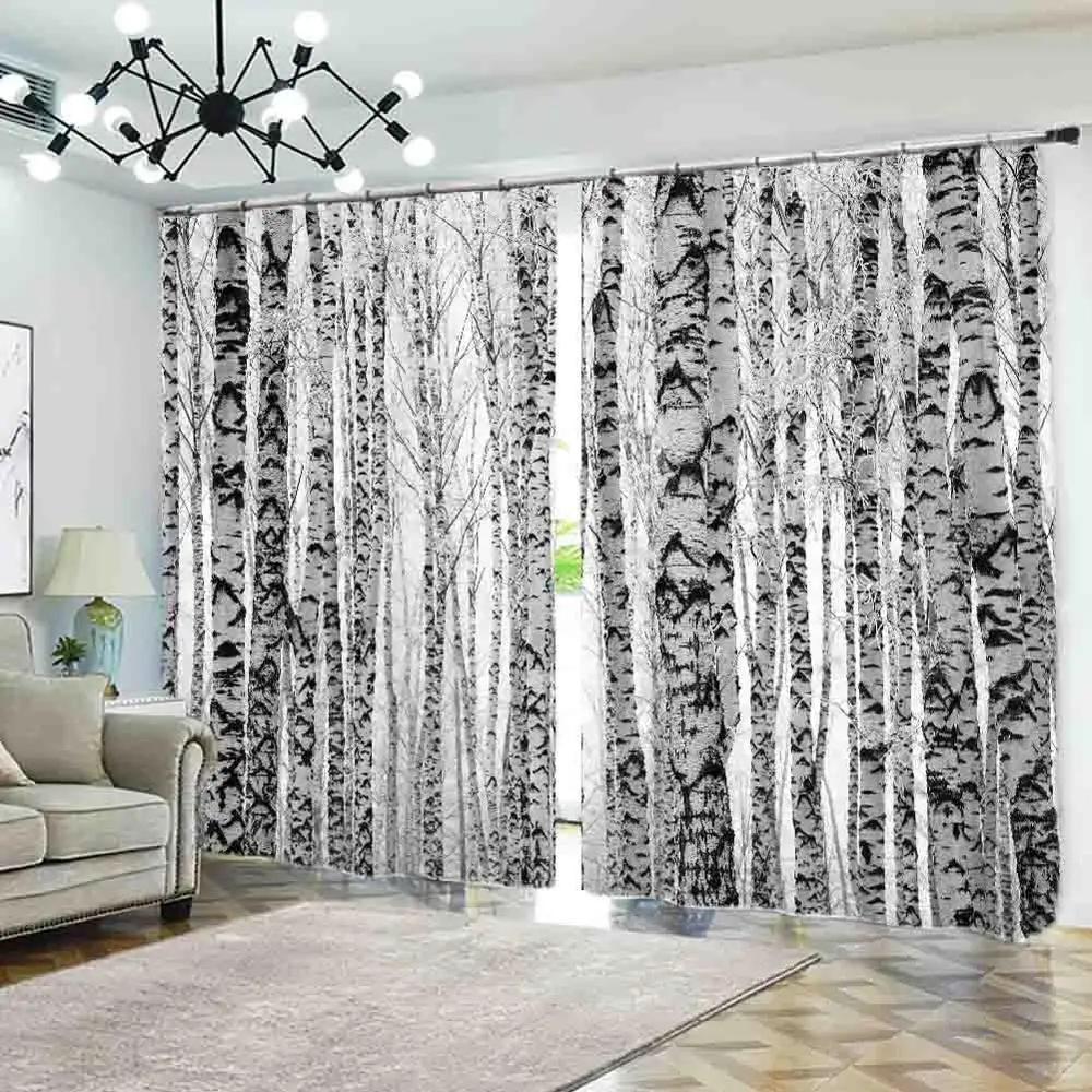 Занавески на заказ для Гостиная светонепроницаемые шторы спальни лес окна стен 3