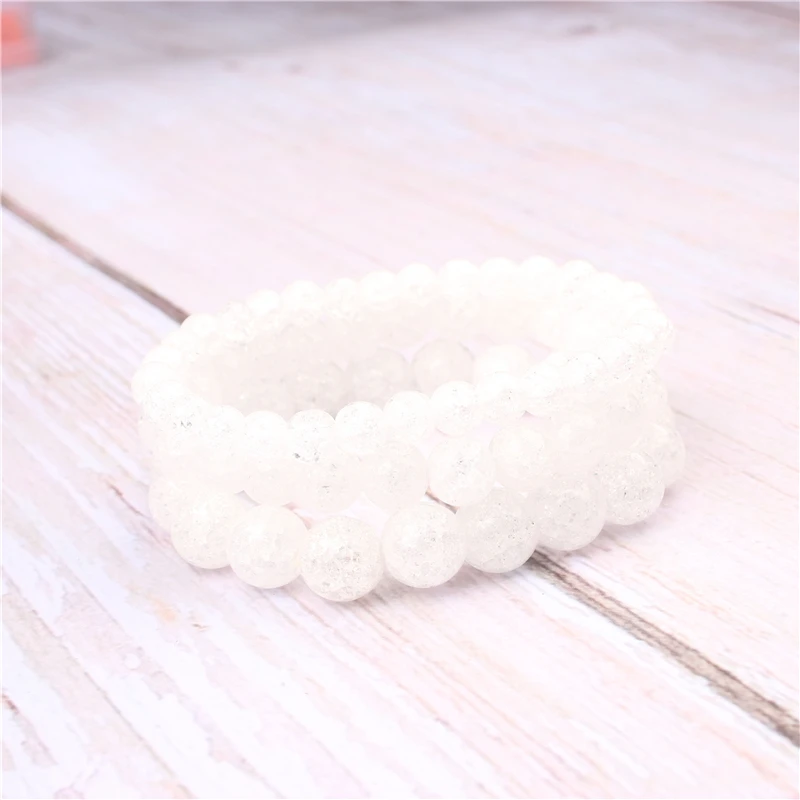 Браслет шарма белый попкорн натуральный камень Йога браслет из бисера круглые