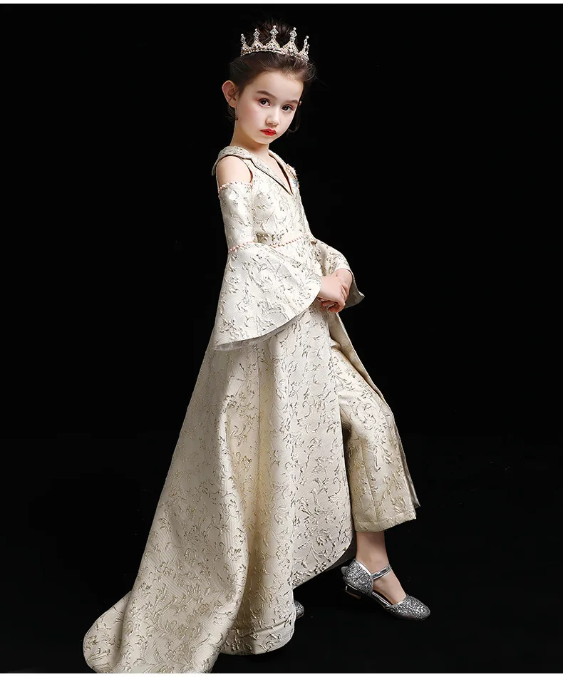 Роскошный чехол со шлейфом Платья принцессы для девочек 2021 Новые Девушки