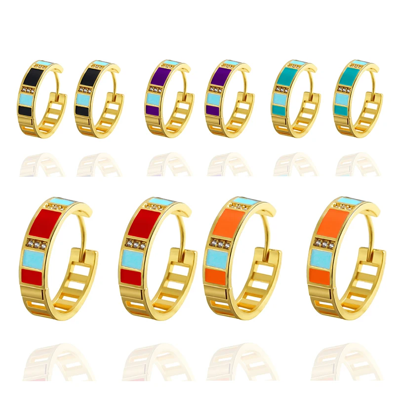 

2021 Новое поступление цветные серьги-кольцо для женщин модные изысканные ювелирные изделия для вечеринки