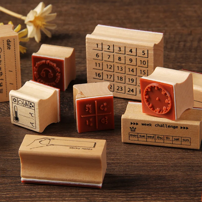 Cute student decoration material companion suit DIY wood rubber stamps for scrapbook stationery scrapbooking | Дом и сад