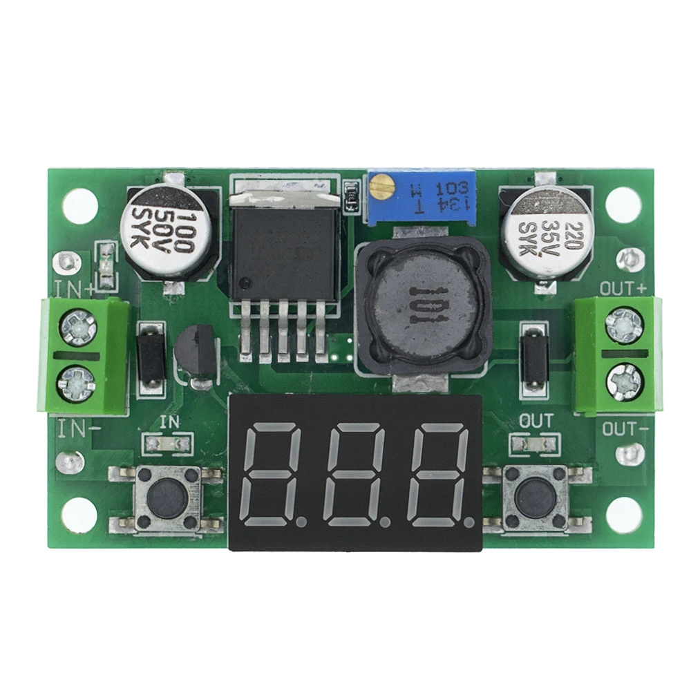 LM2596 BUCK 3A DC-DC Регулируемый понижающий модуль питания+ красный светодиодный вольтметр LM2596S-ADJ 4-40 В до 3,3 В/5 В/9 В/12 В/24 В