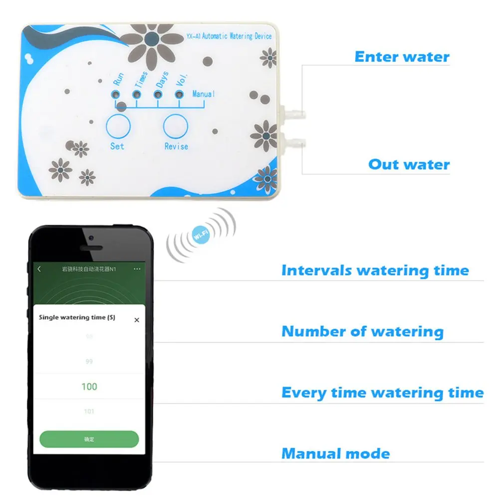 

Practical Mobile Phone WIFI Remote Control Smart Watering Device Timing Automatic Smart Plant Watering Device