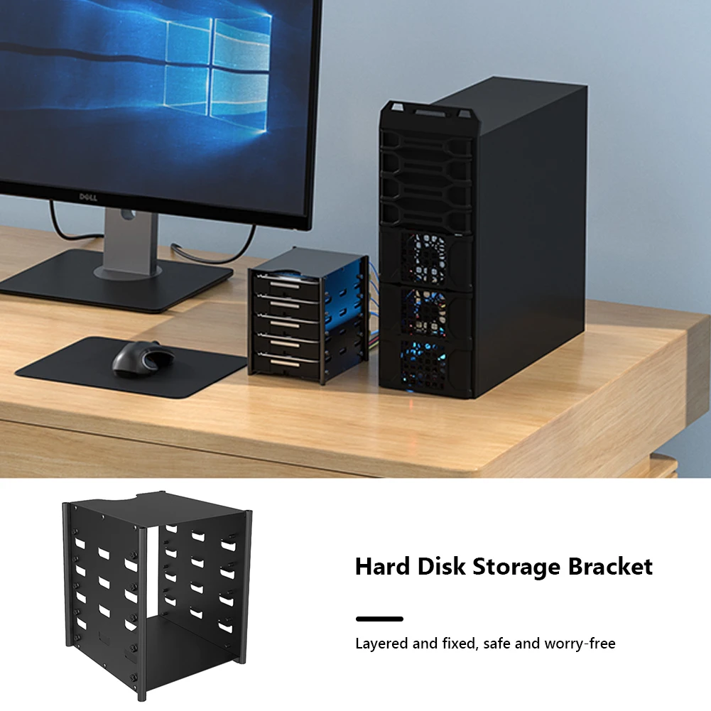 

Acasis Hard Drive Bracket 5 Layers Hard Disk Shelf Organizer Box HDD Rack Desktop Computer External Hard Drives HDD Cage