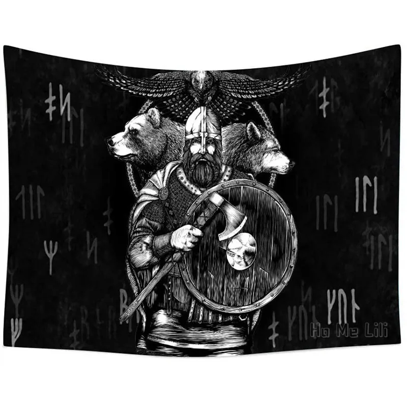 

Brave Nordic Pirate Wolf Eagle Wall Hanging Tapestries for Living Room Bedroom Décor