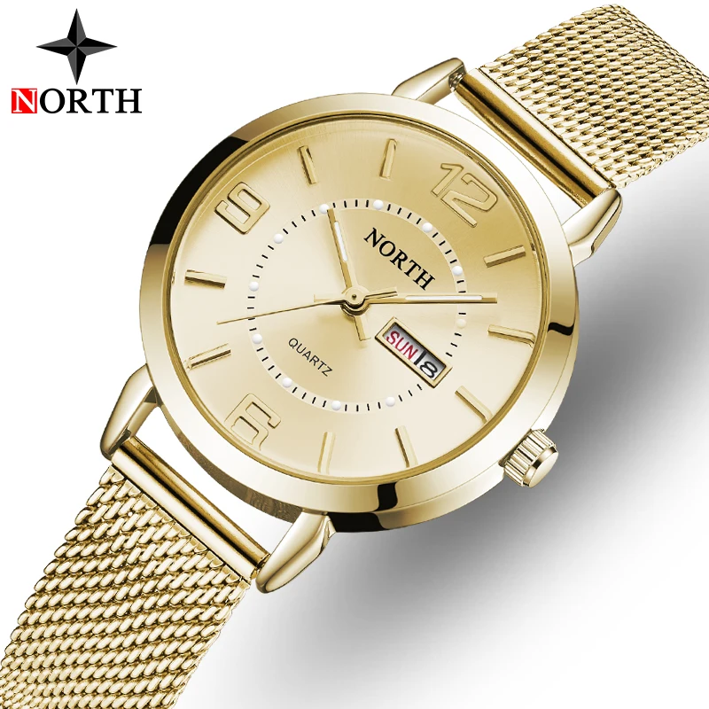 Часы NORTH Luxury Brand Женские кварцевые модные повседневные деловые водонепроницаемые