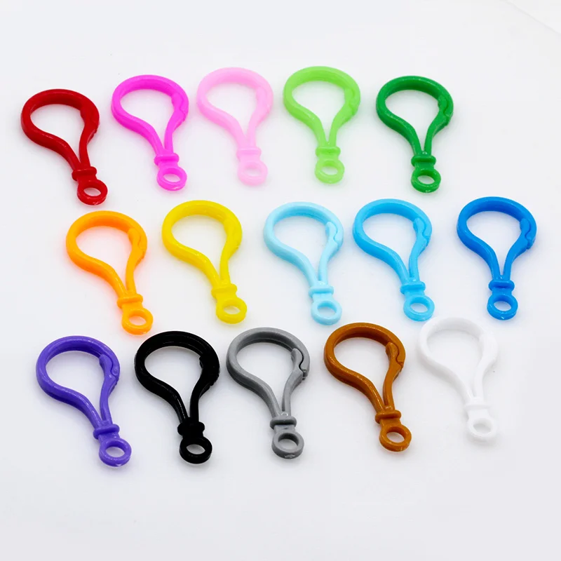 randomly mix colors 20p 25x50 мм многоцветная пластиковая лампа в форме омаров с застежками, сумка, кошелек, кольцо для ключей, крючок, поиск ключей, Пряжка для изготовления ювелирных изделий - Цвет: randomly mix colors