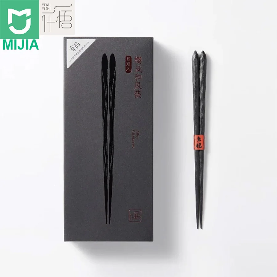 Xiaomi Yiwuyishen палочки для еды 6 пар в упаковке из стекловолокна высокотемпературные китайские палочки для еды Детские Обучающие палочки для еды
