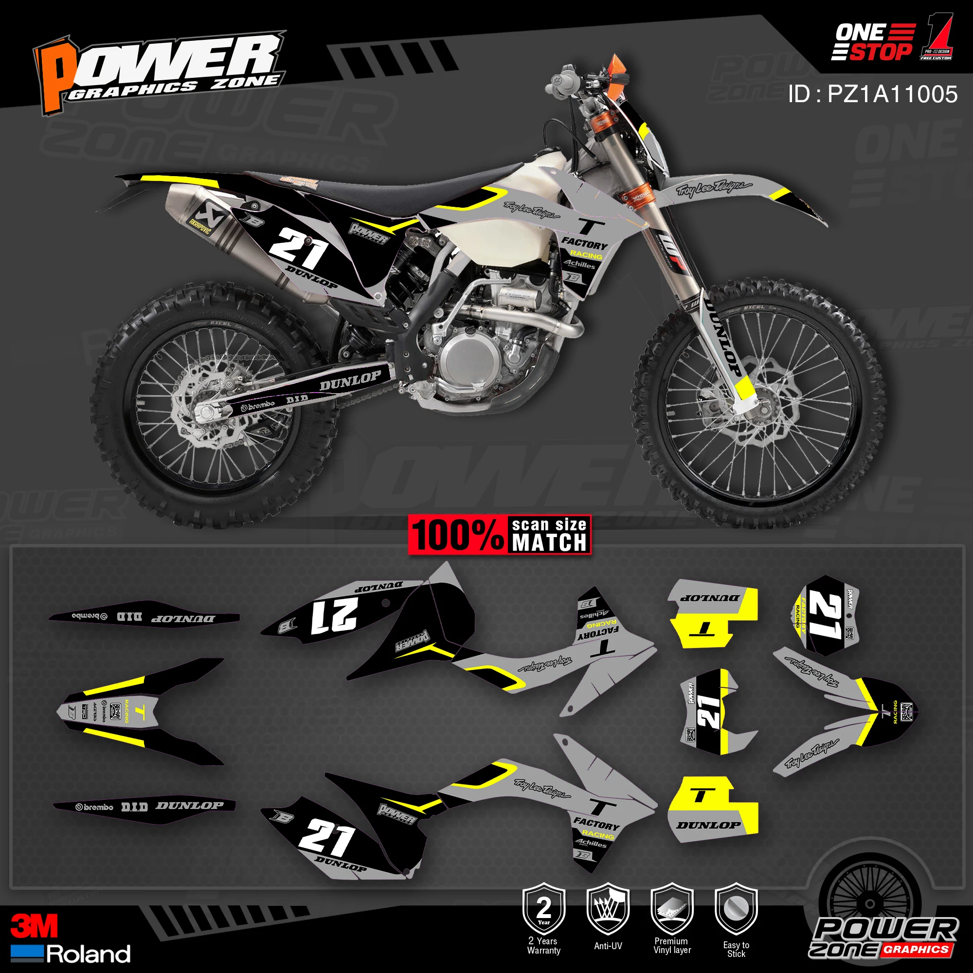 Персонализированные графические фоны PowerZone Team наклейки 3M Набор наклеек для KTM SX SXF