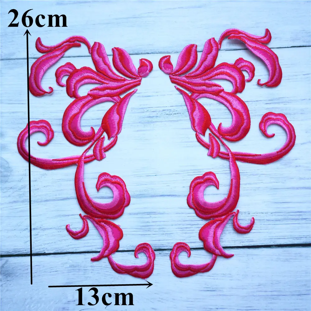 Аппликации в стиле барокко розово красного цвета 2 шт. патчи для пришивания