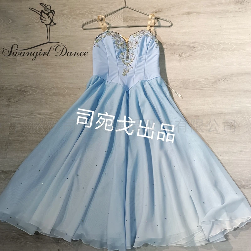 Blue Custom Made Chiffon Ballet Tutu Dress For The Talisman Variation Professional Ballet Costumes BT2070B