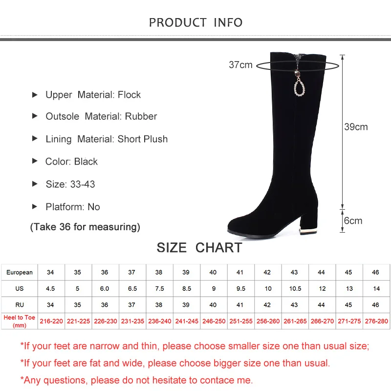 

2019 New Winter Women Knee-High Boots High Heel Round Toe Zipper Solid Metal Elegant Casual Women Shoes Black Warm High Boots