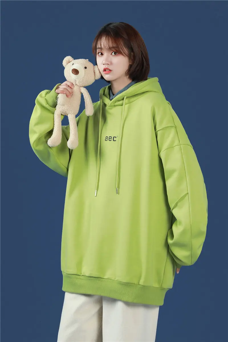 

C211-1-w70-p68 letter printing loose hooded shoulder down sweater