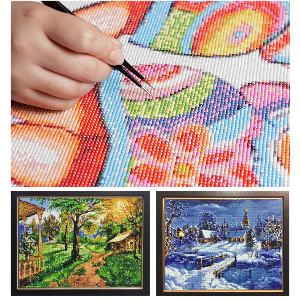 

5 pcs sets flowers 3d diamond painting square diy diamond drill diamond embroidery cross stitch home