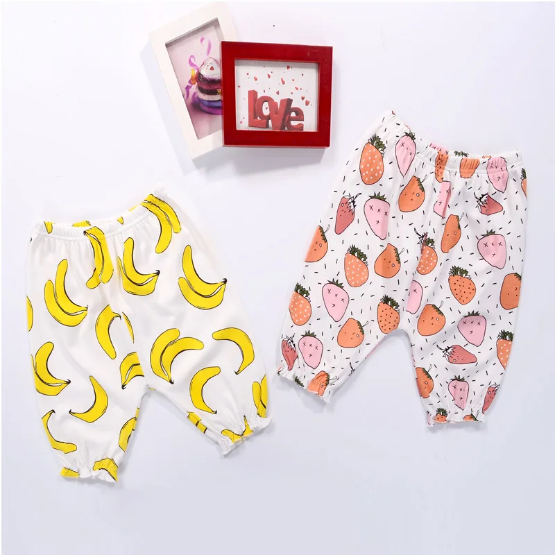 Pantalones de algod&oacute;n 100% para beb&eacute;s, ropa informal para ni&ntilde;os y ni&ntilde;as, con aire acondicionado, secci&oacute;n delgada, para verano-1