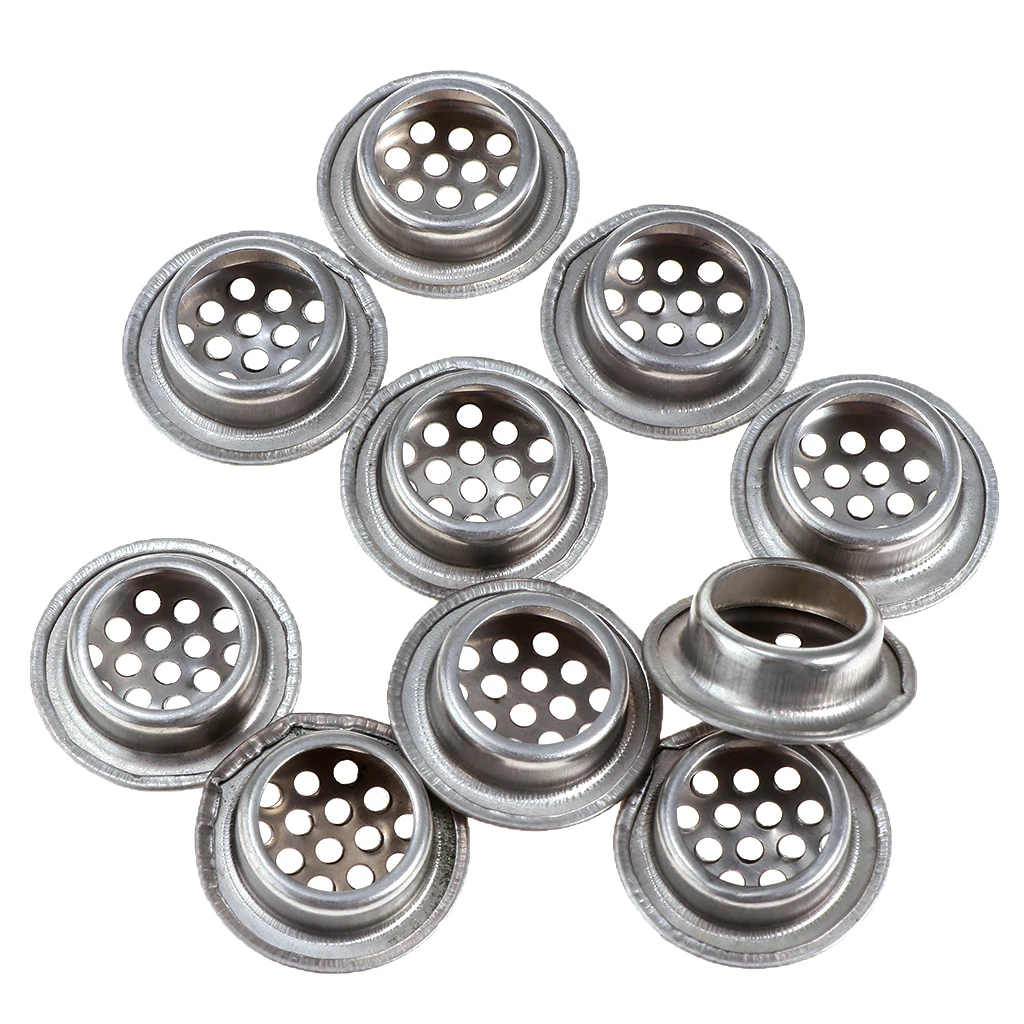 

10Pcs Stainless Steel Round Cabinet Air Vent Cover Mesh Louver Soffit Vent