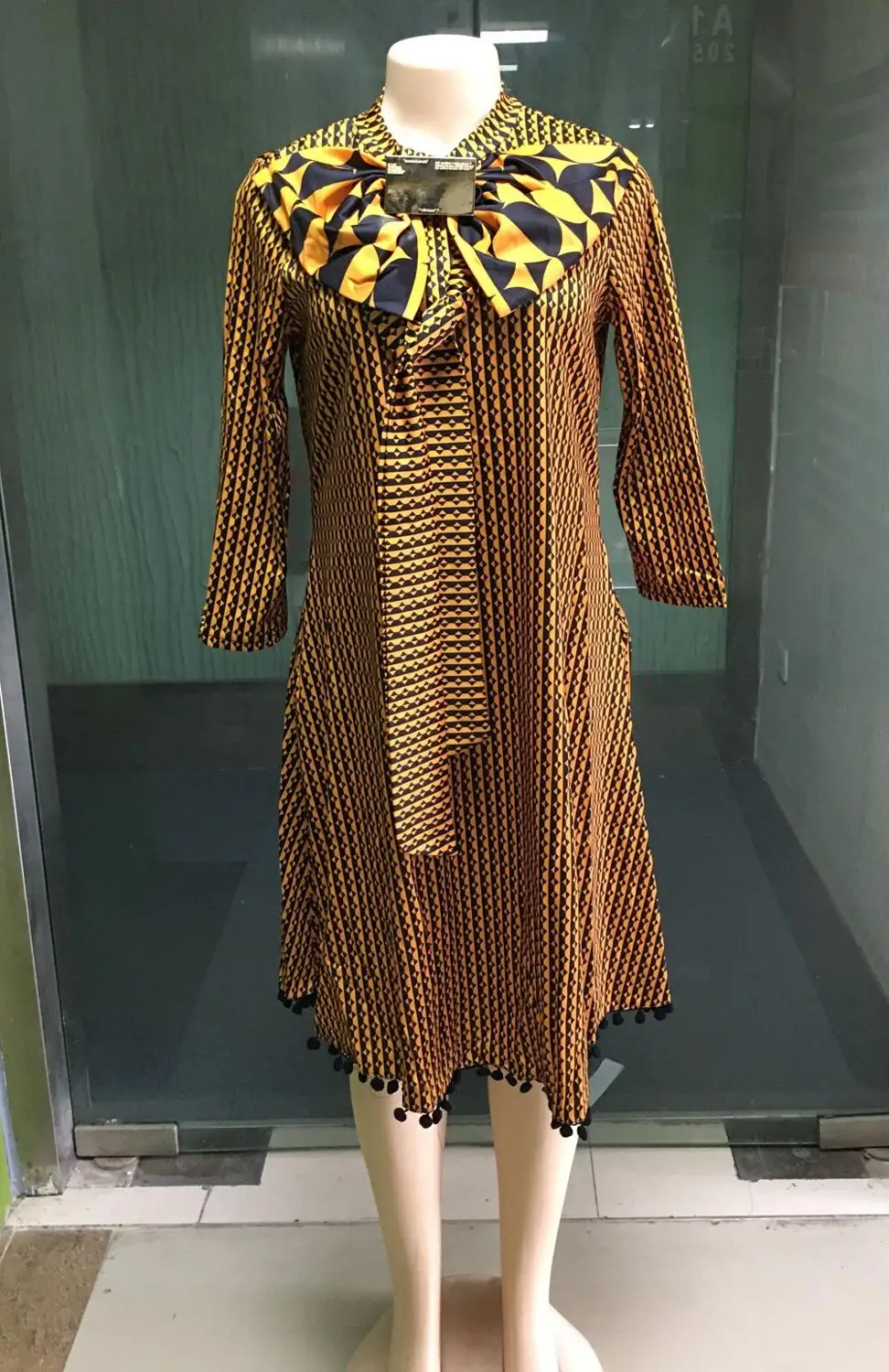 Женские длинные платья в полоску с принтом Дашики свободные эластичным рукавом и