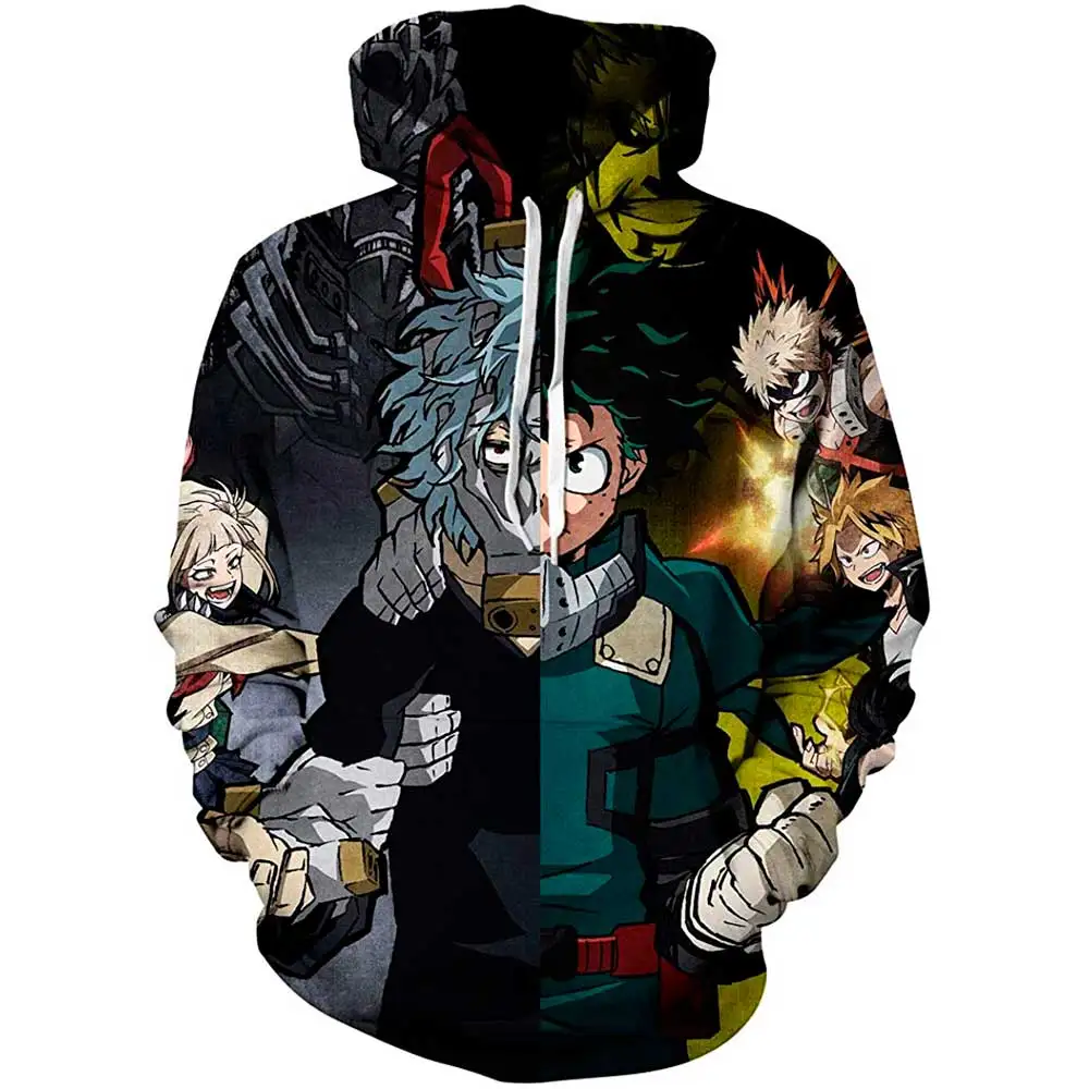 

2021 Spring New Men's and Women's Hoodies Cartoon Animation 3D Printing Children's Fashion Round Neck Harajuku Coat