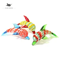 wholesale murano glass dolphin miniature figurines aquarium home table decor cute sea animal craft ornaments xmas gifts for kids