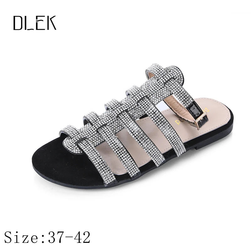 Стразы модные сандалии для женщин весна/лето 2020 новая обувь с открытым носком на