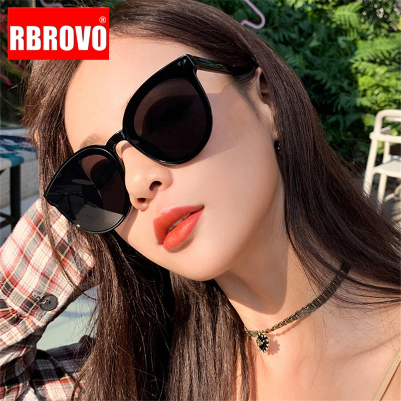 

RBROVO 2021 Vintage Cateye Sunglasses Women Brand Designer Ocean Lens Eyeglasses Retro Shopping Oculos De Sol Feminino UV400