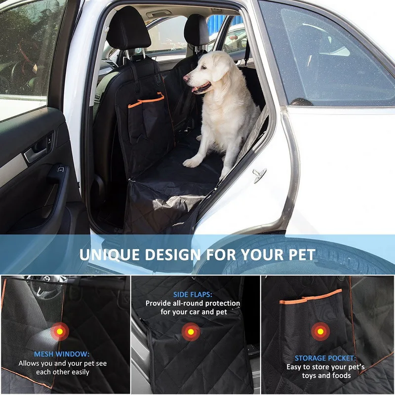 comprar Cão Capa De Assento Do Carro Vista Malha à Prova Dwaterproof água Pet Carrier Carro Traseiro Do Assento Esteira Hammock Coxim Protector Com Zíper E Bolsos