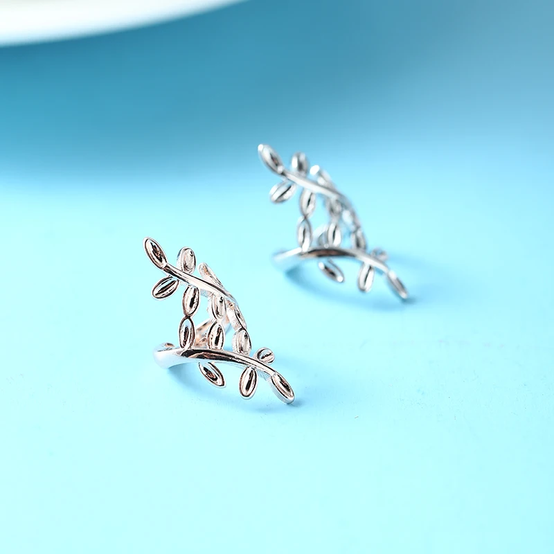 

Rose Gold/Silver Color Leaf Clip Earrings Metal Vintage Leaves No Piercing Earcuff Earring Women Daily Wear Banquet Jewelry
