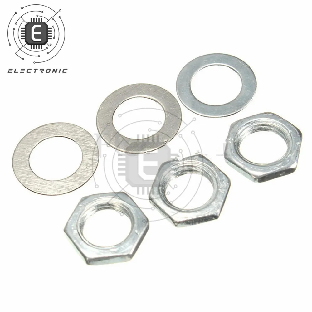 5 шт. 6 мм 3-контактный накатанный вал одиночный линейный B10K Ом вращающийся