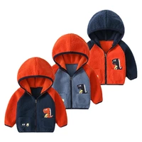 2022 cartoon new dinosaur winter clothes for boys long sleeved cotton children coat double layer hooded jacket