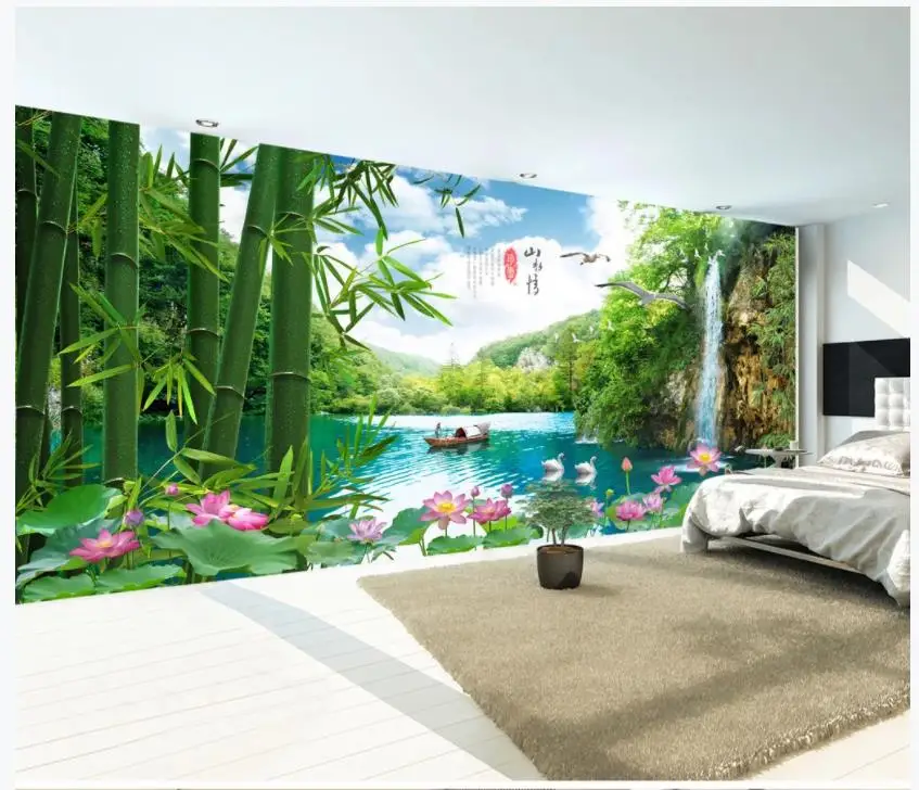 

3D фрески на заказ, фотообои, 3d пейзаж, настенная Фреска, пейзаж, лес, панорама, огромный фон для телевизора, настенная бумага