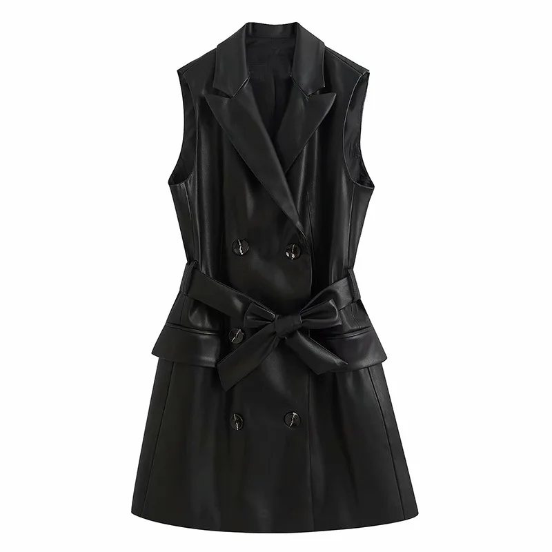 Gagarich женские жилеты без рукавов с поясом на талии элегантная осенне зимняя