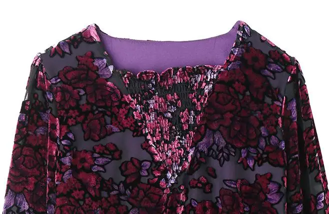 Осенняя Весенняя Повседневная Женская одежда бархатная блузка с длинным рукавом