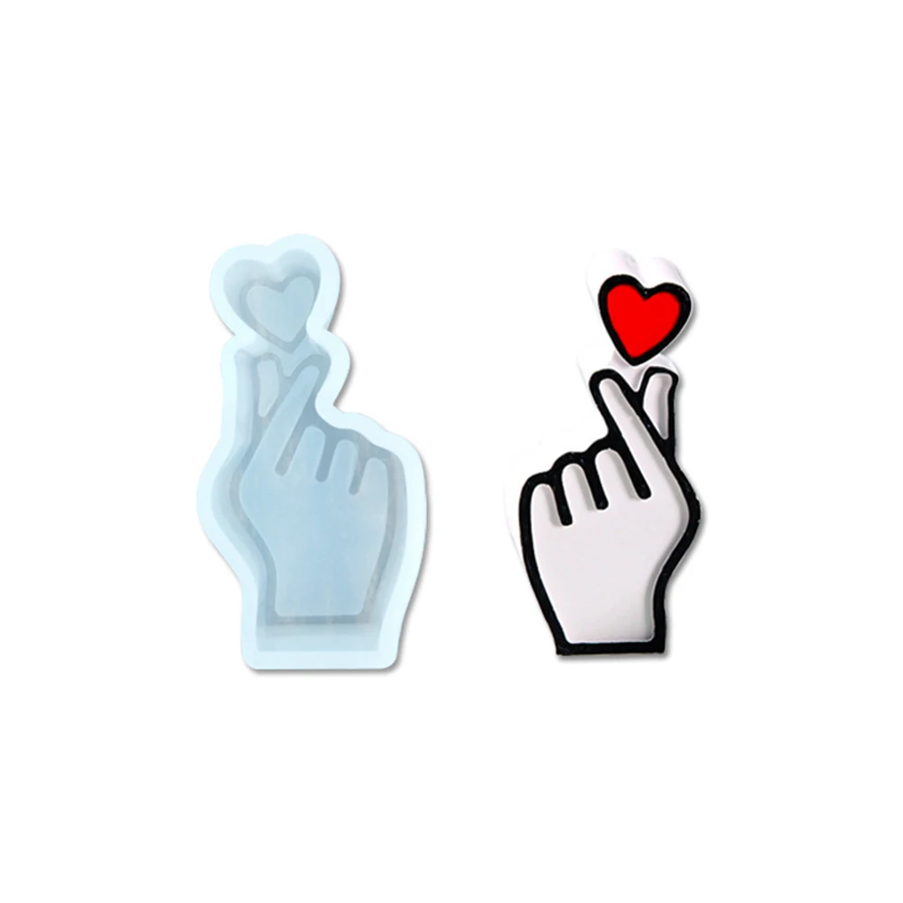 Палец сердце силиконовая форма для торта Корейская рука из кабошона