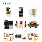 Конструктор MOC детский совместим с блокировкой посуды, холодильника, печи