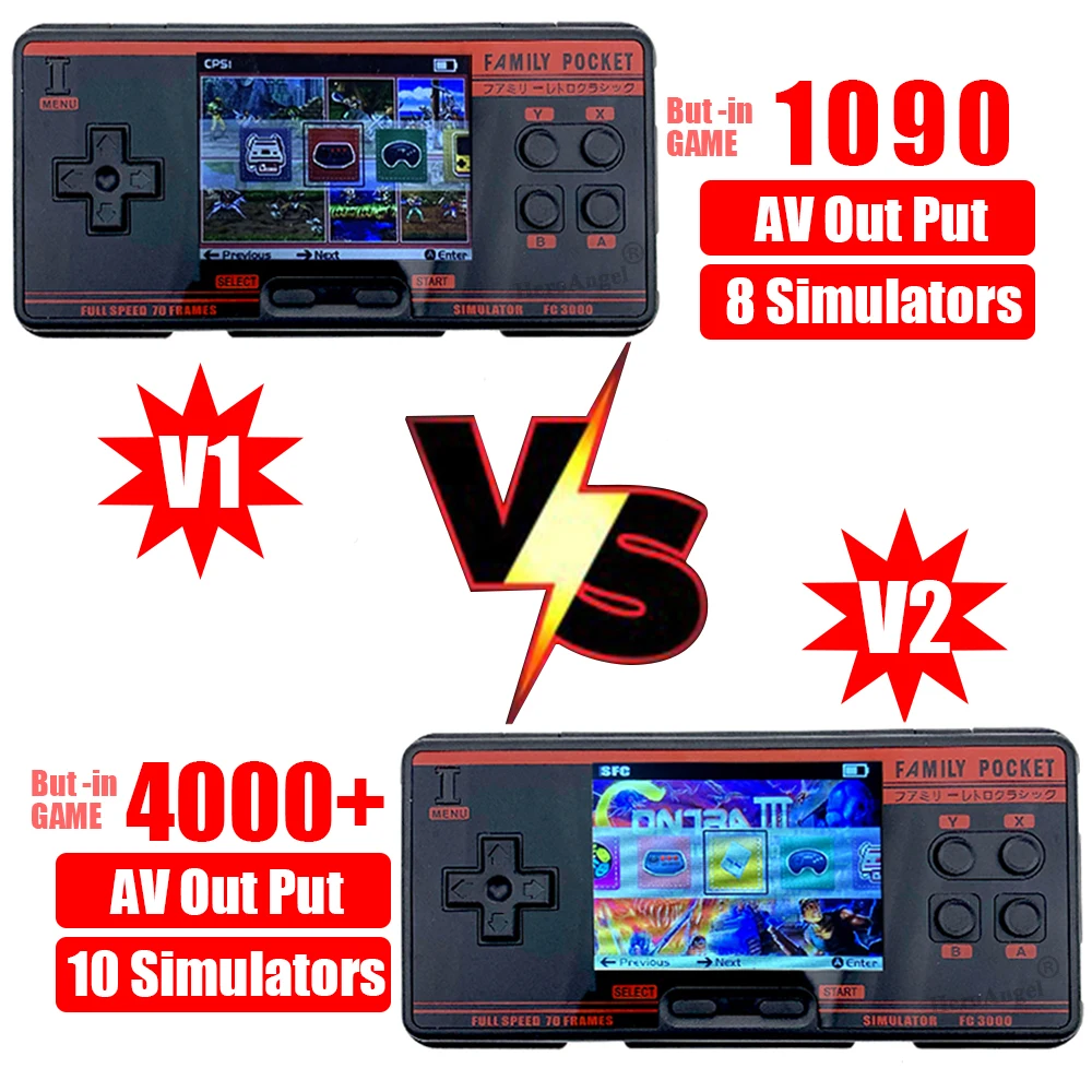 

Новая портативная игровая консоль FC3000, 8 симуляторов, Детская игровая консоль с цветным экраном для PXPX7, черно-серая, Прямая поставка