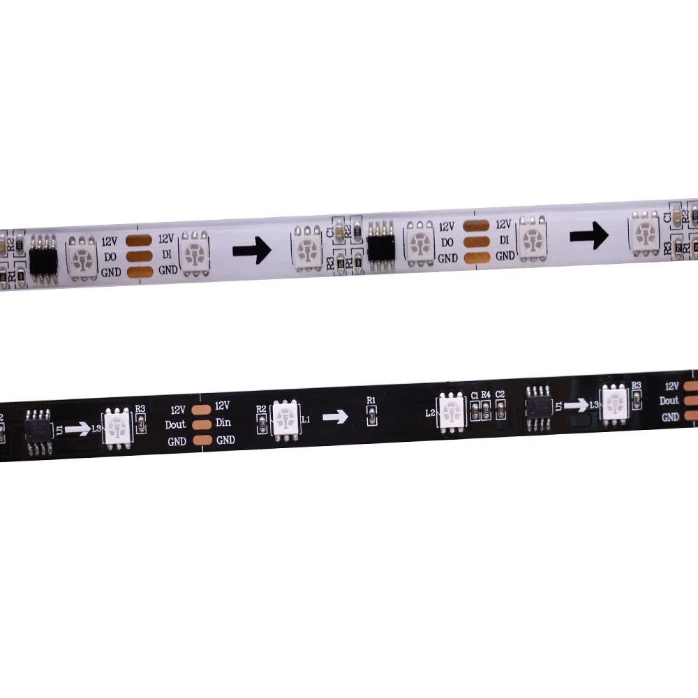 DC12V 5 м 30 светодиодный s 60 Светодиодный s/М полосы WS2811 IP20 водопроницаемая IC SMD 5050 RGB