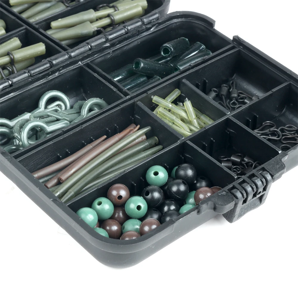 

180pcs Carp Fishing Tackle Kit Portable Fishing Tool Set with Hook Hose Beads Outdoor Carp Fishing Accessories