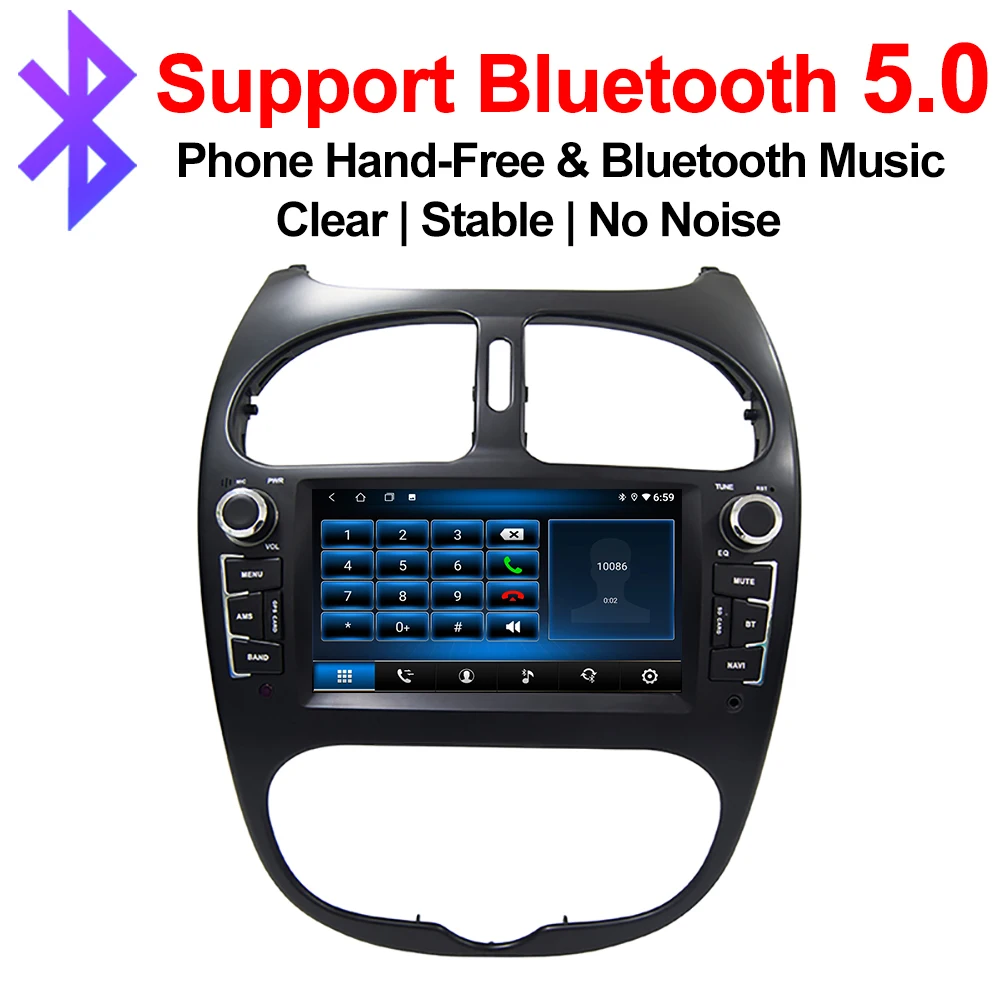 YAZH Android 9.0 GPS Navigation For Peugeot 206 2002 2003 2004 2005 2006 2007 2008 Car DVD Player With 4GB+64GB DSP Auto Radio | Автомобили