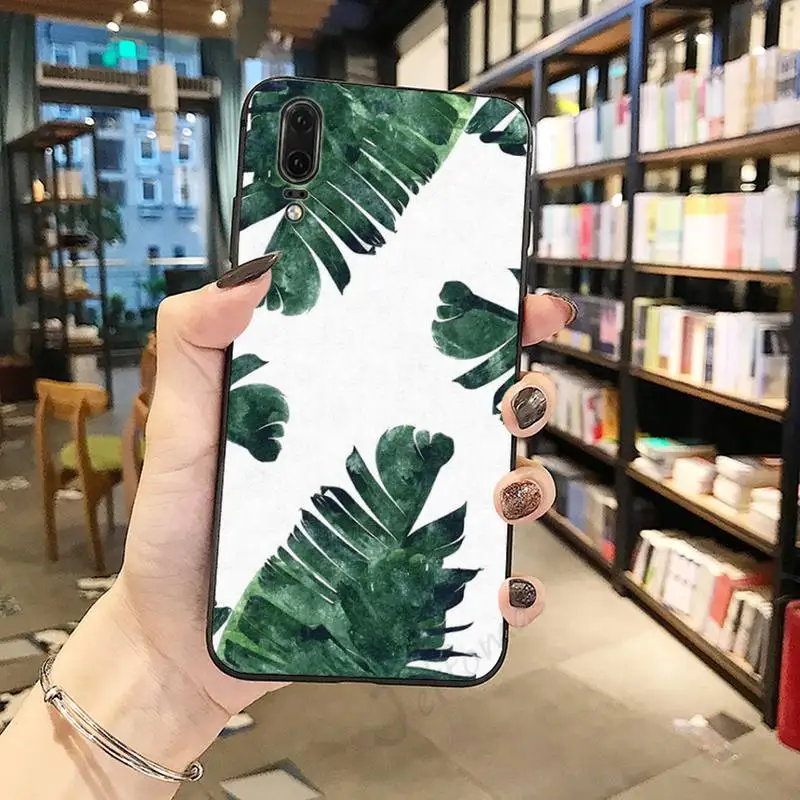 

Leaves Tropical green plant banana Phone Case For Huawei honor Mate P 10 20 30 40 i 9 8 pro x Lite smart 2019 nova 5t