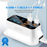8 ports quick charge 3 0 led display usb charger for android iphone adapter phone tablet fast charger for xiaomi huawei samsung