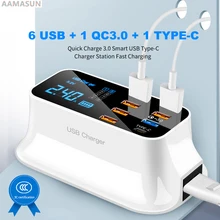 8 Ports Quick Charge 3.0 Led Display USB Charger For Android iPhone Adapter Phone Tablet Fast Charger For xiaomi huawei samsung