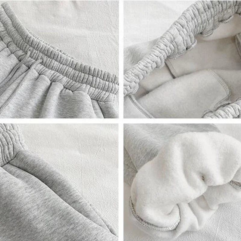 

Women Sweatpants Solid High Quality Elastic Waist Cotton Cozy Simple Harem Loose Slim Plus Size 4XL All-match Daily Thicken New