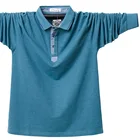 Мужская рубашка-поло с длинным рукавом, размеры до 6XL