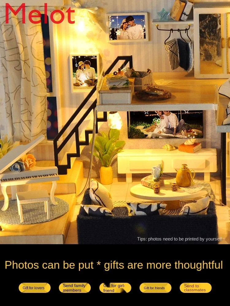 

DIY Cottage Attic Handmade House Model Assembled Toy Creative Birthday Gift for Girls