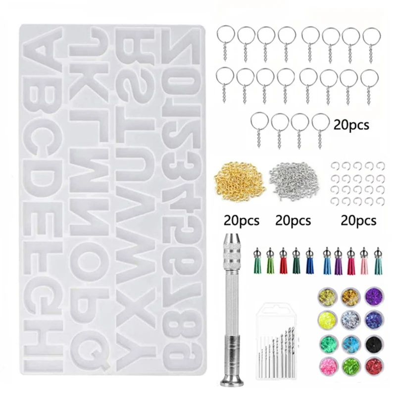 

Crystal Epoxy Resin Mold Alphabet Letter Number Pendants Casting Silicone Mould 87HC