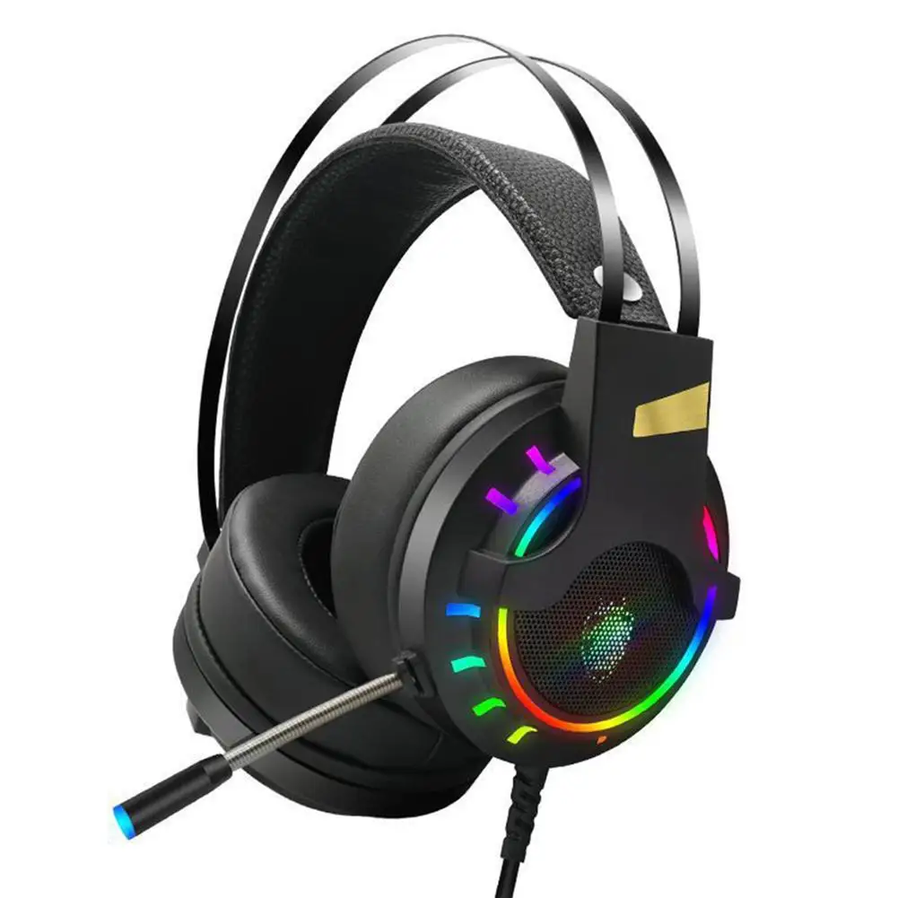 

K3 USB Wired PC Gaming Headphone 7.1 Channel Stereo Bass RGB Headset Gaming Wired Headphone With Microphone Colorful Light Effec