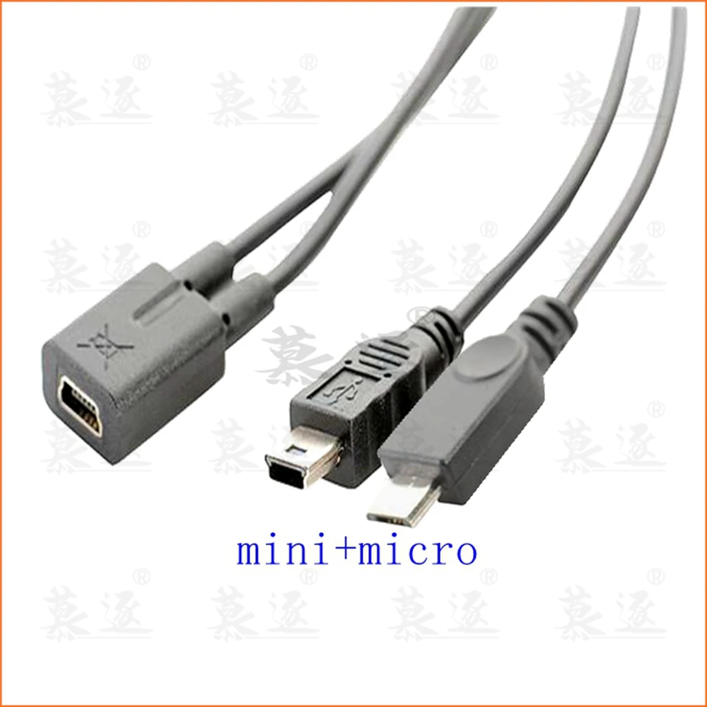 Разветвитель Кабеля Mini USB 1 на 2 Y 5 контактный разъем 0 высокоскоростной