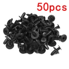 50 шт., черные пластиковые заклепки бампера, зажимы для крепления крыльев, автомобильные заклепки, зажимы, прочные автомобильные зажимы, аксессуары для салона автомобиля