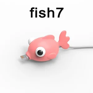 fish7 SOVIWN Кабельный органайзер ПВХ провод Чехол Органайзер милый мультфильм 1 шт. кабель протектор USB зарядное устройство чехлы для IPhone кабель зарядного устройства - Цвет: fish7